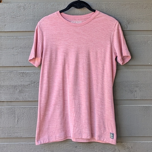 Artilect Studio Mauve Pink Short Sleeve Merino Wool Tencel T-Shirt Size Small - Picture 1 of 8